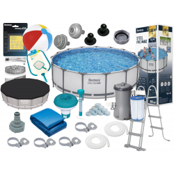Basen stelażowy ogrodowy Bestway 5618W 396 x 122 cm + Pompa + Akcesoria