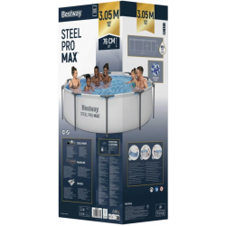 Basen ogrodowy stelażowy Bestway 56408 305x76 cm Steel Pro MAX + Pompa + Dodatki