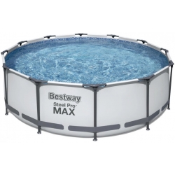 Głęboki Basen stelażowy Okrągły Bestway 366x100 cm 56418 Full zestaw