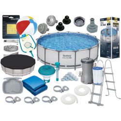 Głęboki Basen stelażowy Bestway 56438 457x122 cm 16015 litrów + Akcesoria