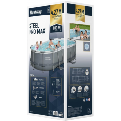 Basen stelażowy Bestway 56620 427x250x100 7250 litrów + Akcesoria Pokrywa