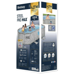 Basen stelażowy Bestway 56714 427x250x100 7250 litrów + Akcesoria Pokrywa