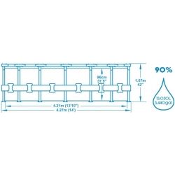 Basen stelażowy ogrodowy Bestway 56950 427x107 cm 13030 litrów + Akcesoria