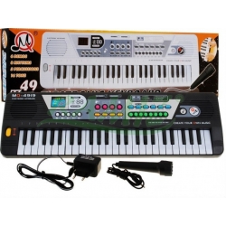 Keyboard dla dzieci + 49 klawiszy Zasilacz + Mikrofon MQ-4919