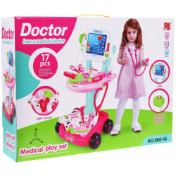 Interaktywny Wózek Małego lekarza Różowa ZDZ.660-45