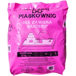 Piasek do piaskownicy z atestem Przesiewany Czysty 25 kg
